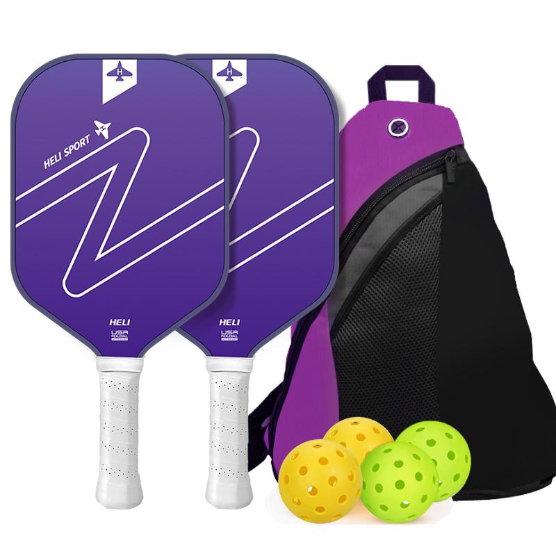 Pickleball Paddles Set Fiberglass Surface Enhanced Power with Pickleball Bag Outdoor Beach Tennis Racket Best Gift for Beginners