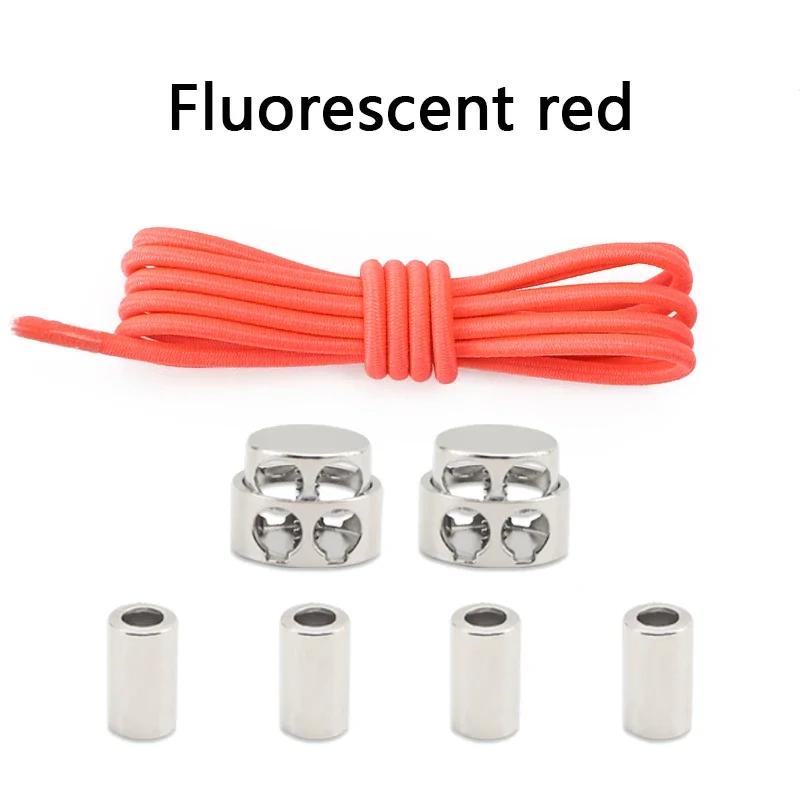 1 Pair Round Elastic Shoe Laces No Tie Shoelaces Tieless Metal Spring Buckle Shoelace for Kids Adults Elderly One Size Fit All