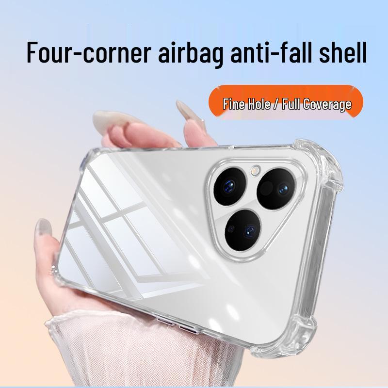 Прозрачный чехол для телефона Huawei P80 с углами-подушками безопасности для P80 Pro/Ultra - Ударопрочный, ТПУ, Простой стиль Ins Huawei P80 Pro прозрачный