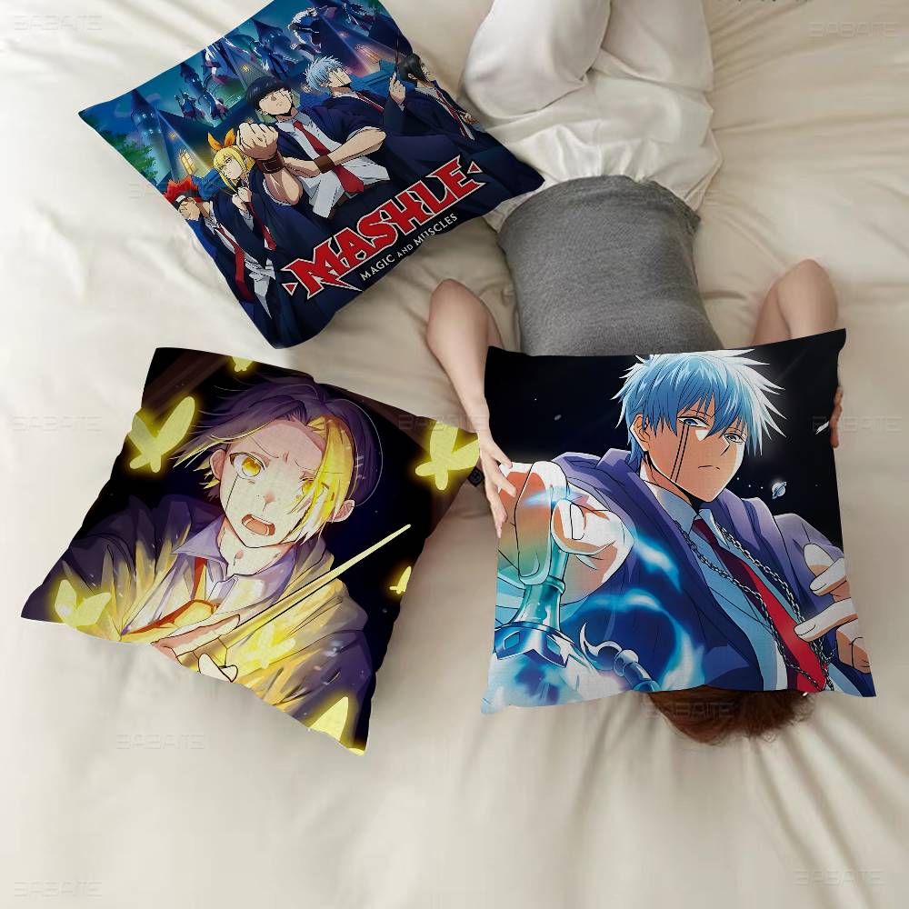 Japanese Anime MASHLE MAGIC AND MUSCLES Cushion Cover Polyester Sofa Cushions Decorative Throw Pillows Home Decoration