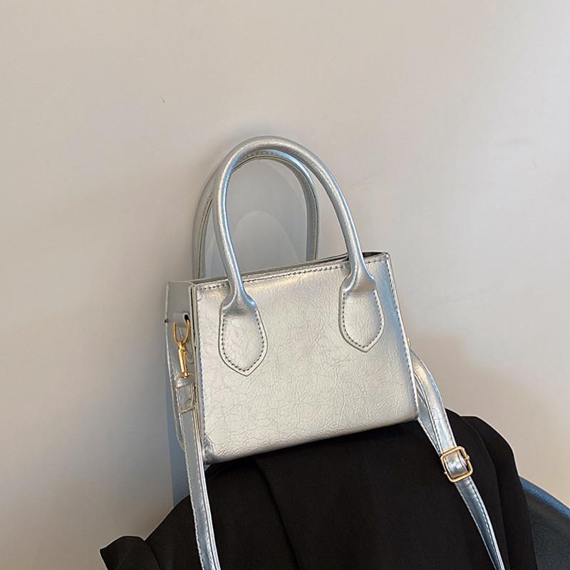 Stylish Mini Handbag For Women Versatile And Trendy Pu Leather Shoulder Bag In Pink Beige Purple Silver And Black