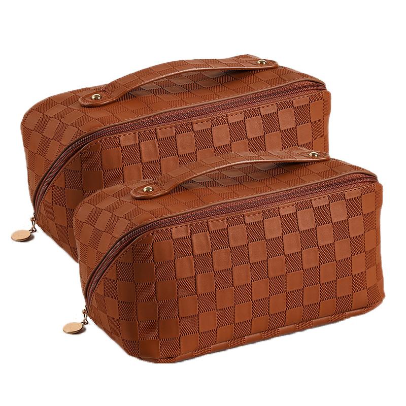 Large Capacity and Portable Designmultifunctional PU Leather Folding Travel Makeup and Toiletries Bag Large Capacity and Porta