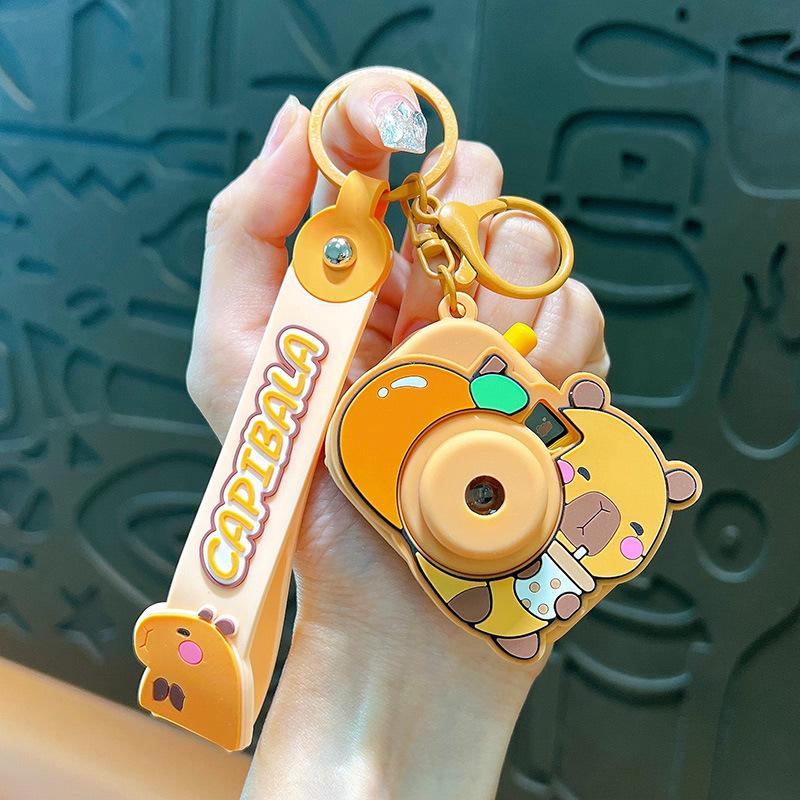 Capybara Projector Camera Keychain: Cute Capybara-kun Keyring Bag Accessory Gift