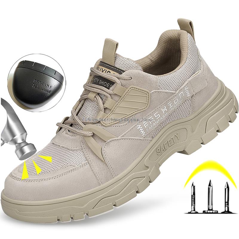 Fashion Guyisa New Construction Work Shoes Men Steel Toe Safety Shoes Anti-stab Anti-smash Work Safety Boots Male Protective Footwear