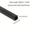 1-3 uds Longitud x 500 mm Tubo Cuadrado de Fibra de Carbono 2x2x1mm 3x3x2mm 4x4x3mm 5x5x4mm 6x6x4mm 6x6x5mm 8x8x6mm 8x8x6.5mm 10x10x8mm