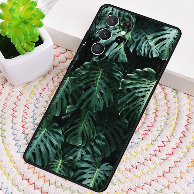 Monstera Flower Tropical Green Leaves Phone Case For Samsung Galaxy Note 10 Pro S26 S25 S24 S23 S22 S21 Plus Ultra Cover