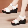 Small Size 32-43 Summer Platform Wedges Sandals Women 2025 Casual Soft Leather Shoes High Heels Sandals for Office Mom Beach