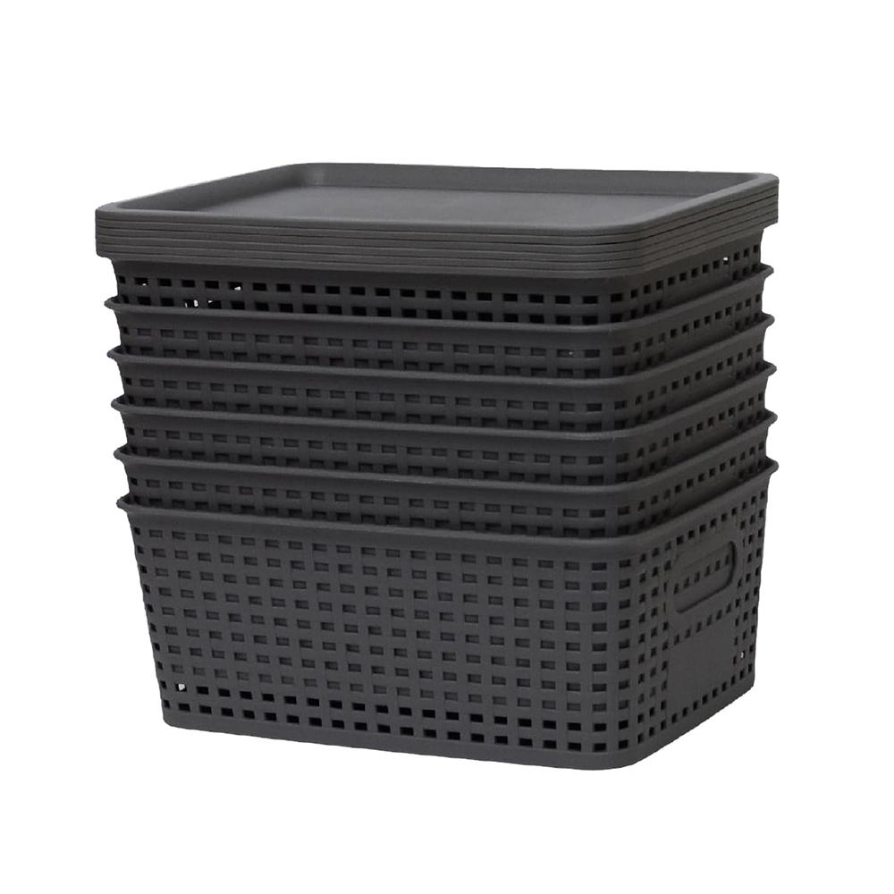With Lid Storage Box Large Capacity Kitchen Storage Box Portable Storage Basket  Home Decoration