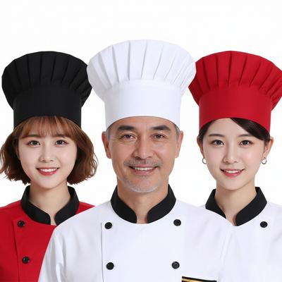 Chef Hat Kitchen Elastic Hat Restaurant Catering Service El Cake Shop Worker Chef High Hats Baker Kitchen Cooking Cap Props