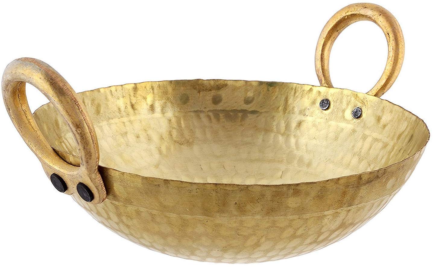 

Brass Pital Kadhai/Frying Pan with Handle Kadai Cookware (2500 ML) 2.5 LITTER золотистий