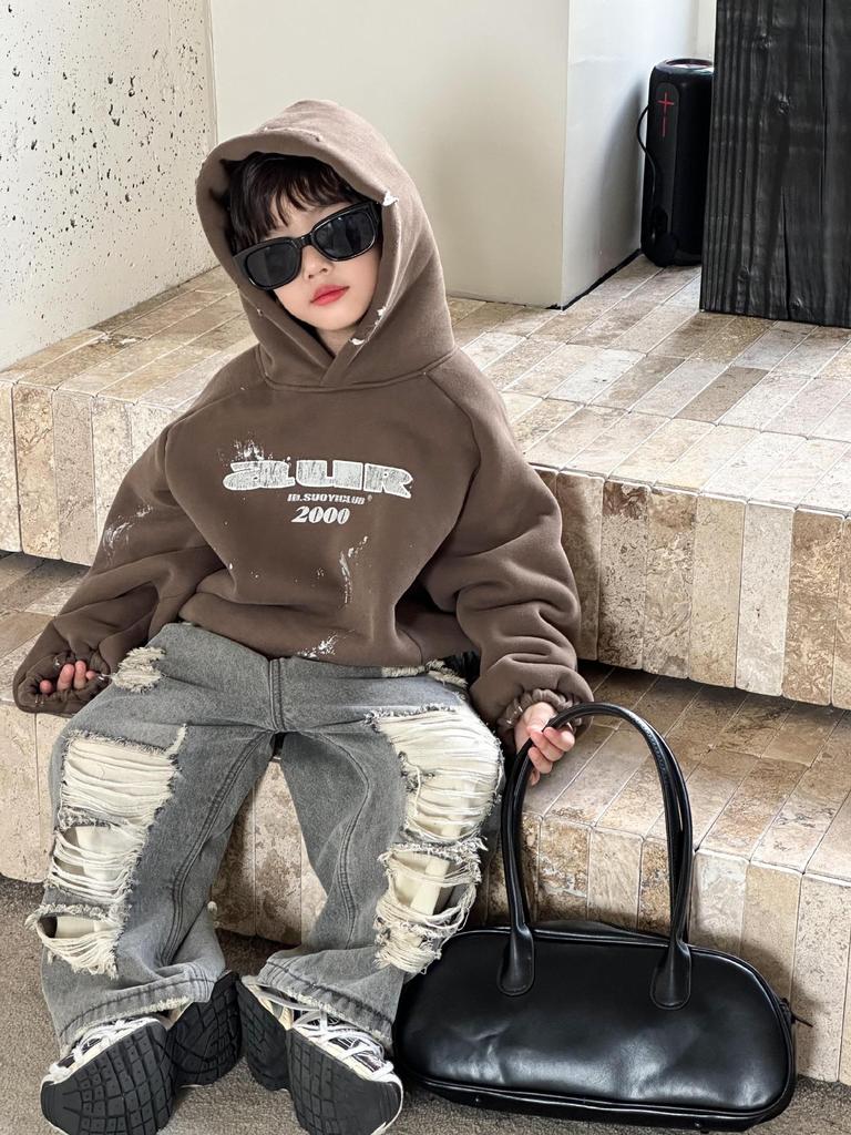 Kids' Fleece-Lined Wide-Leg Jeans