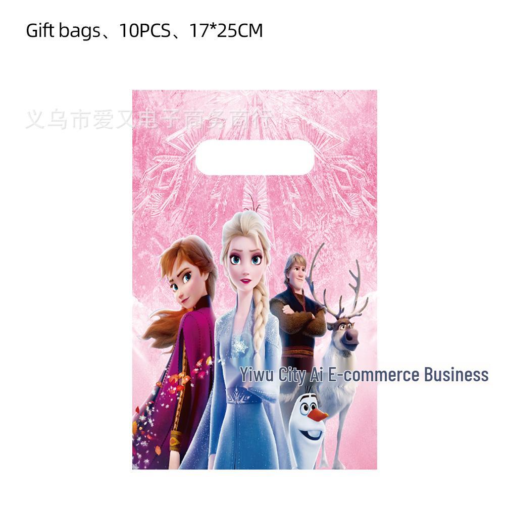 Pink Frozen Elsa Birthday Party Tableware Set: Plates, Napkins, and Decorations