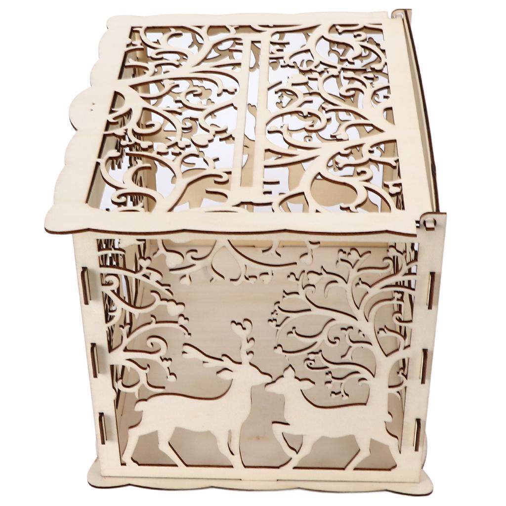 Grußkartenbox DIY Holz Paar Hirsch Hochzeitskartenetui Gästebuchbox Dekorationsbox