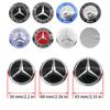 BNXP8 4Pc For Mercedes Benz C180 C200 C260 W124 W126 W140 W168 W176 56mm 60mm 65mm Car Wheel Hub Cap Center Sticker Emblem Badge Decal