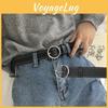 Stylish Black Pu Buckle Belt For Men And Women Minimalist Design Versatile Fashion Accessory For Students And Casual Wear