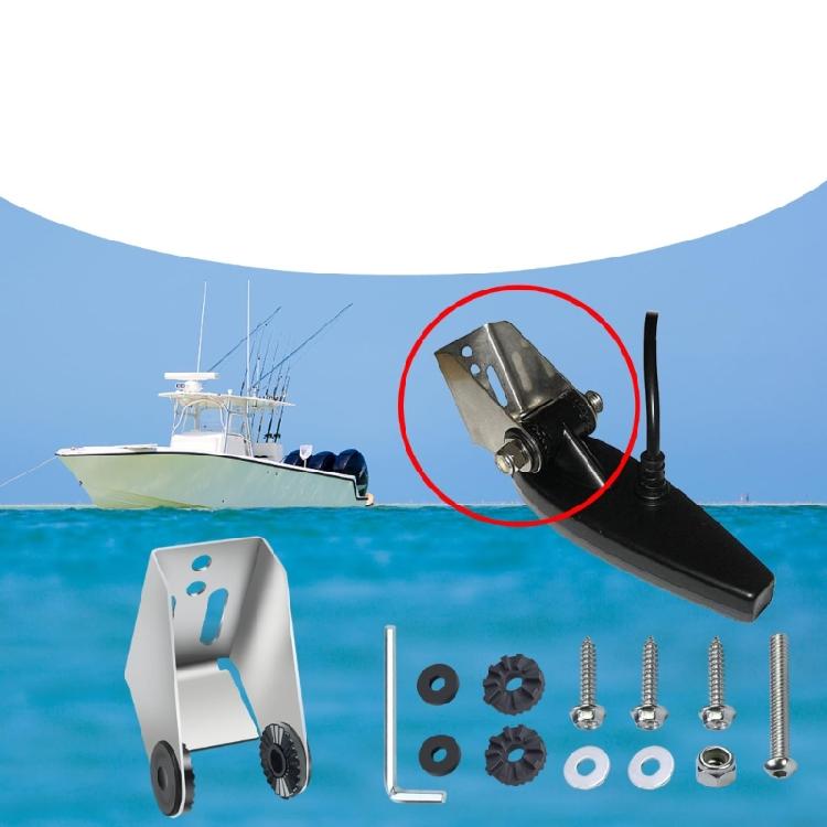 Boat Transom Mount Bracket for XNT 9 20, XNT 19 20 T, XNN 14 20 T, XIT 14 74 T Marine Transducer Installation, One Metal Hardware Set with Round