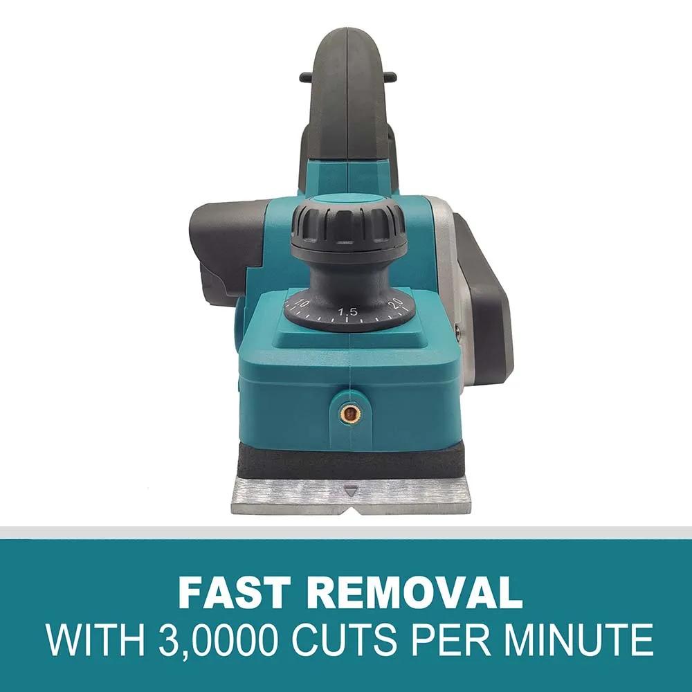 PATUOPRO Cordless Electric Handheld Home DIY Woodworking Planer Furniture Cutting Power Tool For Makita 18V Battery(No Battery)