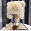 Women Winter Warm Kawaiyi Fox Fur Imitation Mink Plush Hat Thickened Cute Bear Ear plush Lei Feng hat Ear Protection Cosplay Cap