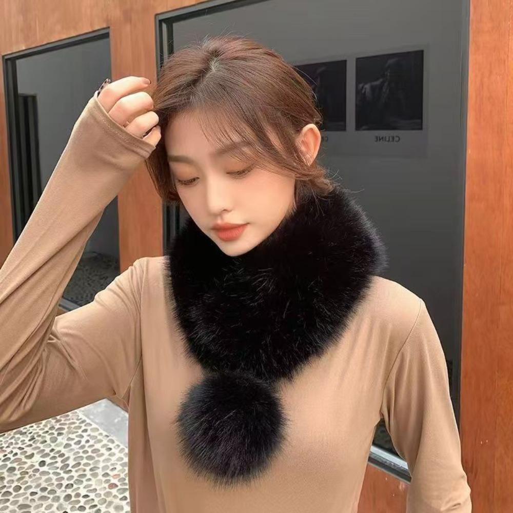 Plush Neck Warmer Snood Thickened Winter Neck Wrap Fashion Fur Collar Trim Autumn Winter