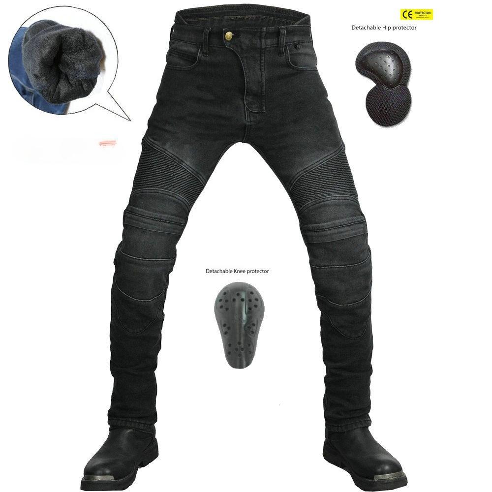 New Product Motorcycle Jeans Men, High Waist Pants, Locomotive Cycling Pants, Winter Velvet Waterproof and Warm Anti-drop Pants