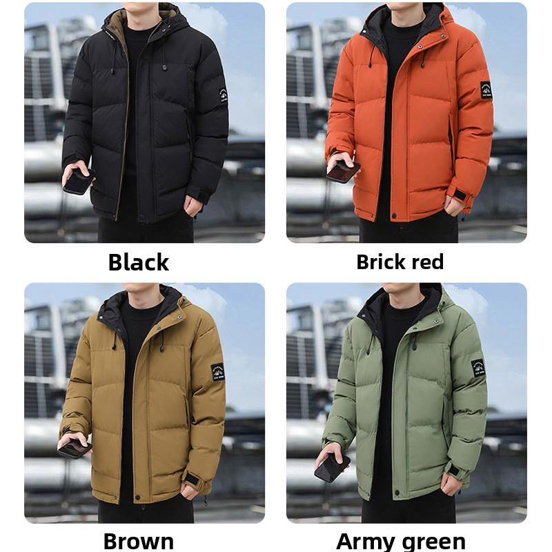 High-End Winter Cotton-Padded Coat Men's Thick Loose Trendy Fashionable Warm Cotton Cloth Hooded Large Cotton-Padded Jacket Winter Windproof Jacket