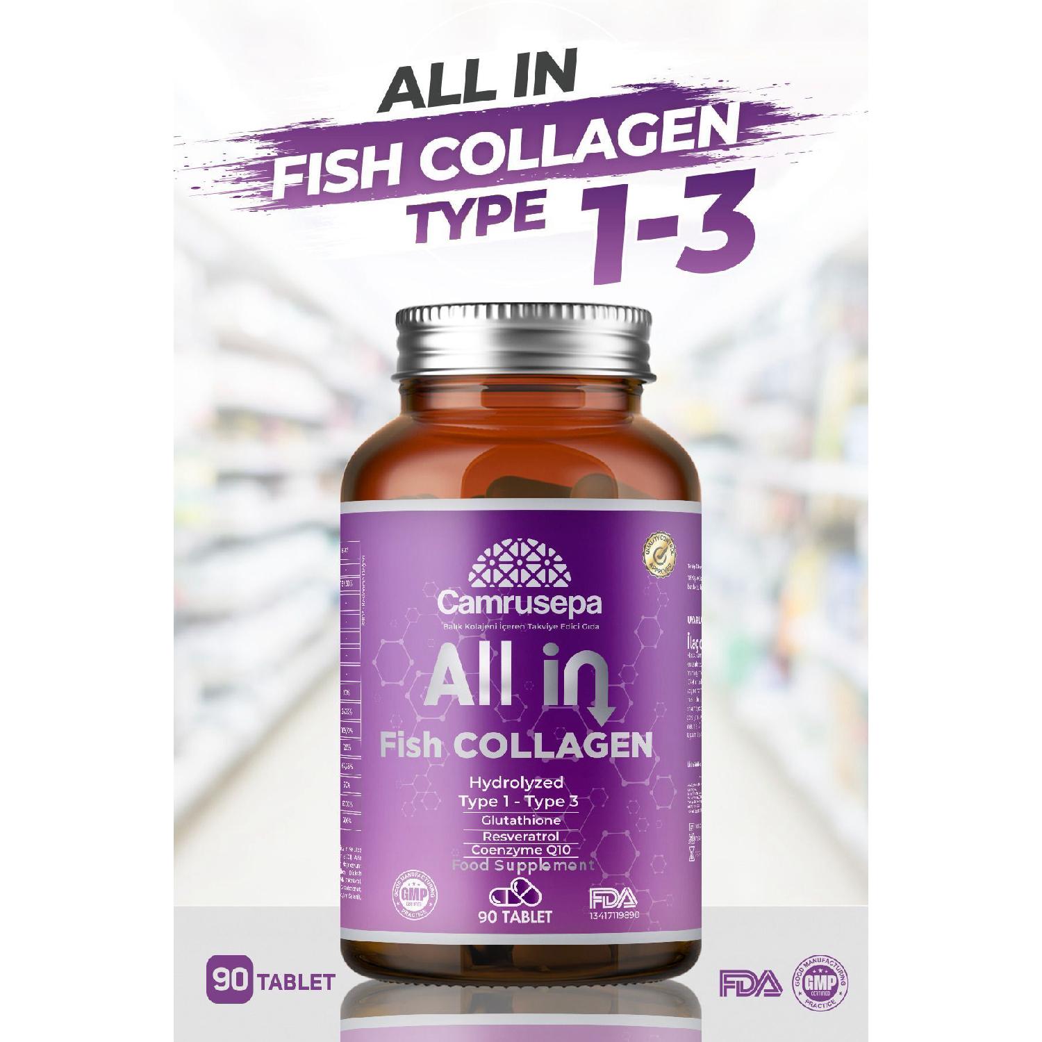 

All In Type 1 - Type 3 Hydrolyized Collagen - Fish Collagen 90 Tablets