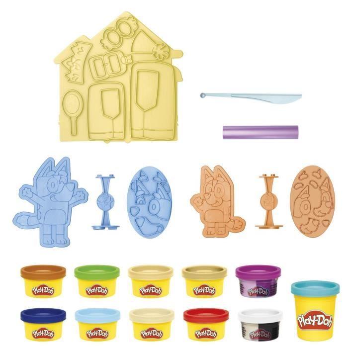 Play-Doh Bluey se déguise, Coffret avec 11 pots de pâte à modeler Bluey et à sa sœur Bingo, dès 3 ans