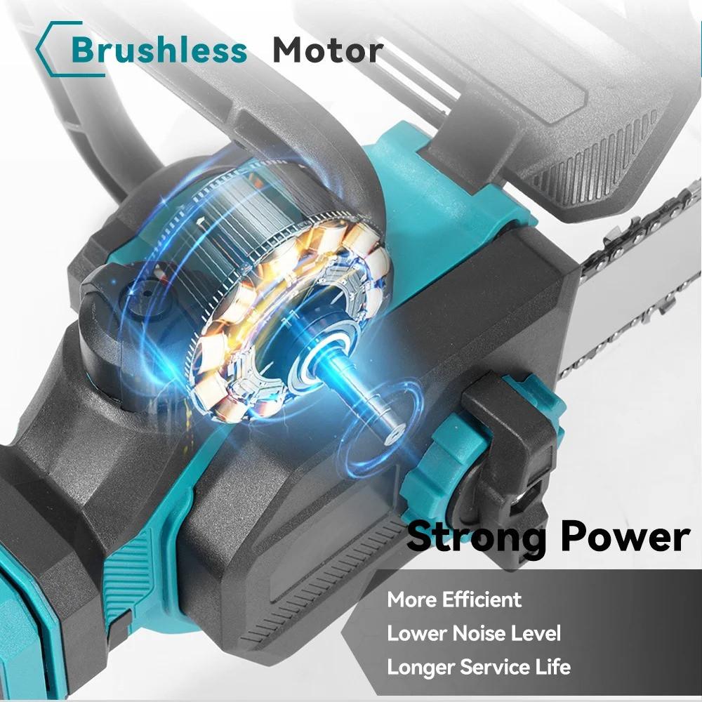 12Inch 7000W Brushless Electric Chainsaw Cordless Pruning Chain Saws Portable Garden Wood Cutting Power Tools