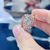 Honey Stew 2 Carat Oval Cut Moissanite Women's Ring in Silver and Gold with Diamond Accent - European American Style