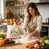 Efficient Cotton Drawstring Bread Sacks For Keeping Baguettes Freshness Compact Kitchen Storage Bag With Sturdy Locked Edges