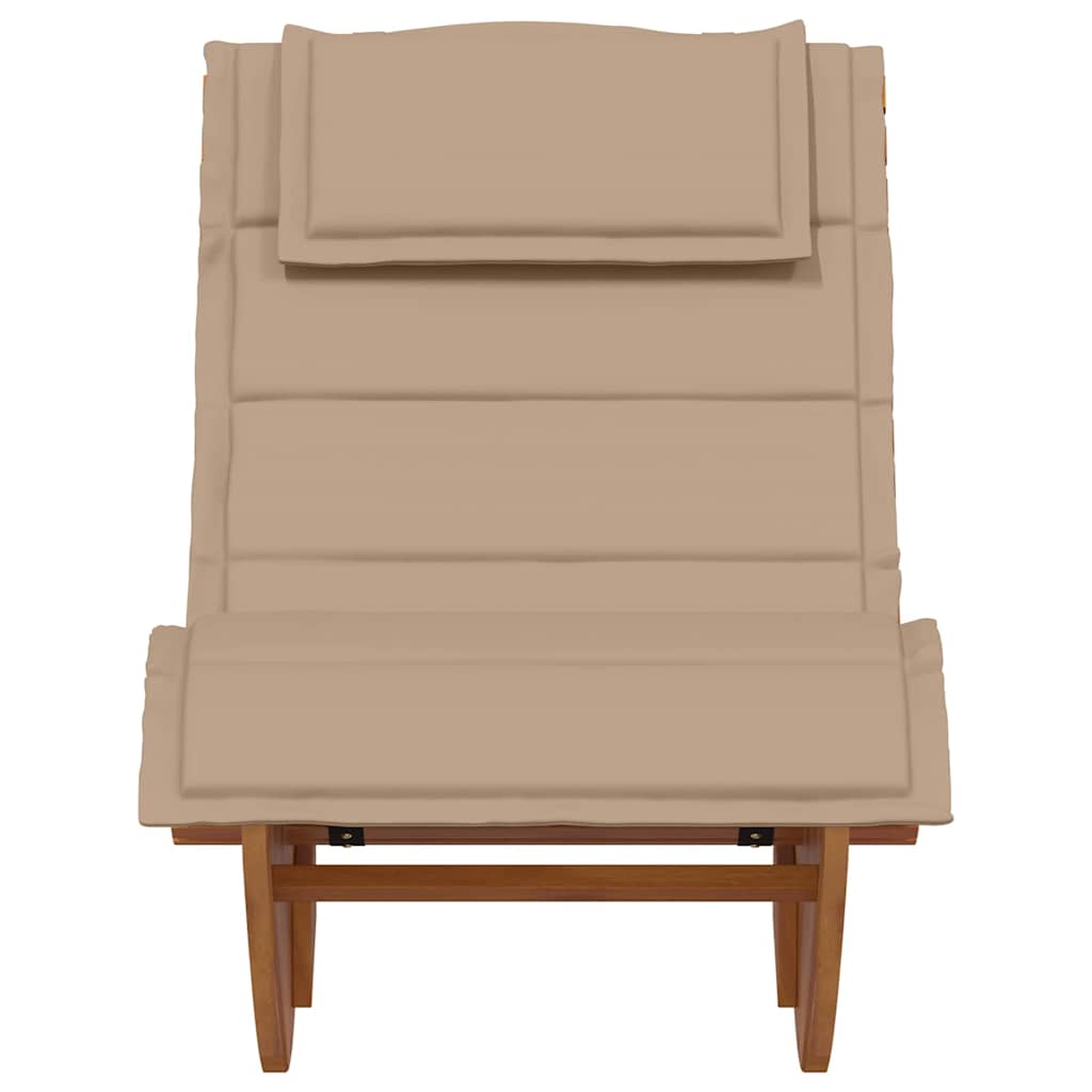 2 Person Sun Lounger with Cushions 2 Pcs Brown Solid Acacia Wood