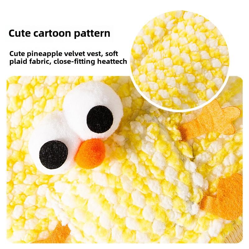 Autumn and Winter Cat Pineapple Fleece Pocket Bear Two-legged Fleece Jacket Thickened and Warm Winter Clothes Medium and Small Dog Pet Clothes