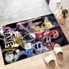 Custom Mighty Morphin Power Rangers Mat Personalized Name, Polyester Washable Indoor Entryway Rug, Gift for Christmas, Easter, Thanksgiving Day