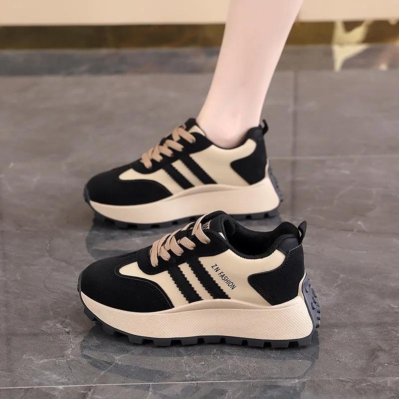 Thick Bottom Women's Shoes 2025 New Trend All-Match Casual Vulcanize Shoes Ladies Quality Tennis Sneakers Chaussure Femme