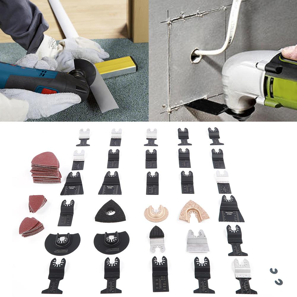 108 buc Pânze de ferăstrău oscilant universale Oțel carbon ridicat Set de scule de tăiere și lustruire Compatibil pentru