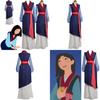 Elegant Mulan Traditional Kimono Dress Full Set For Halloween Party Cosplay