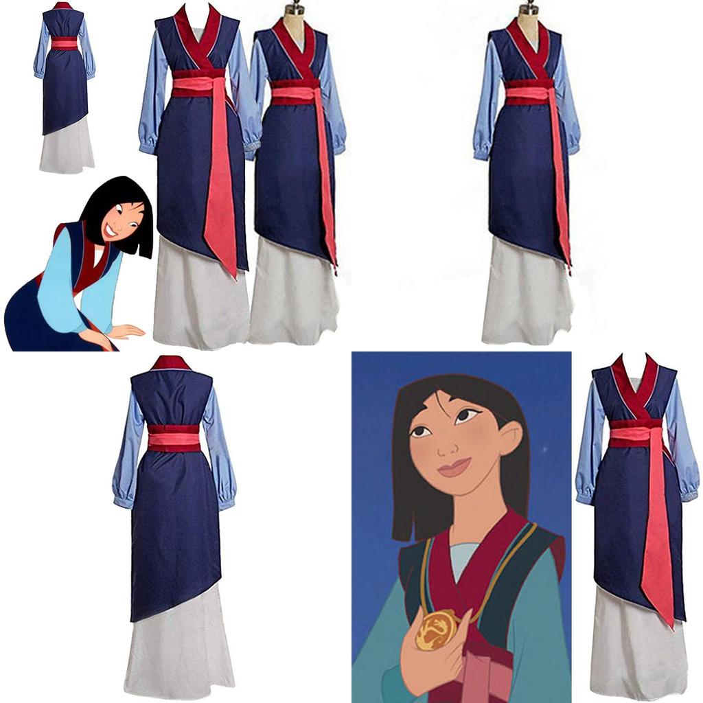 Elegant Mulan Traditional Kimono Dress Full Set For Halloween Party Cosplay