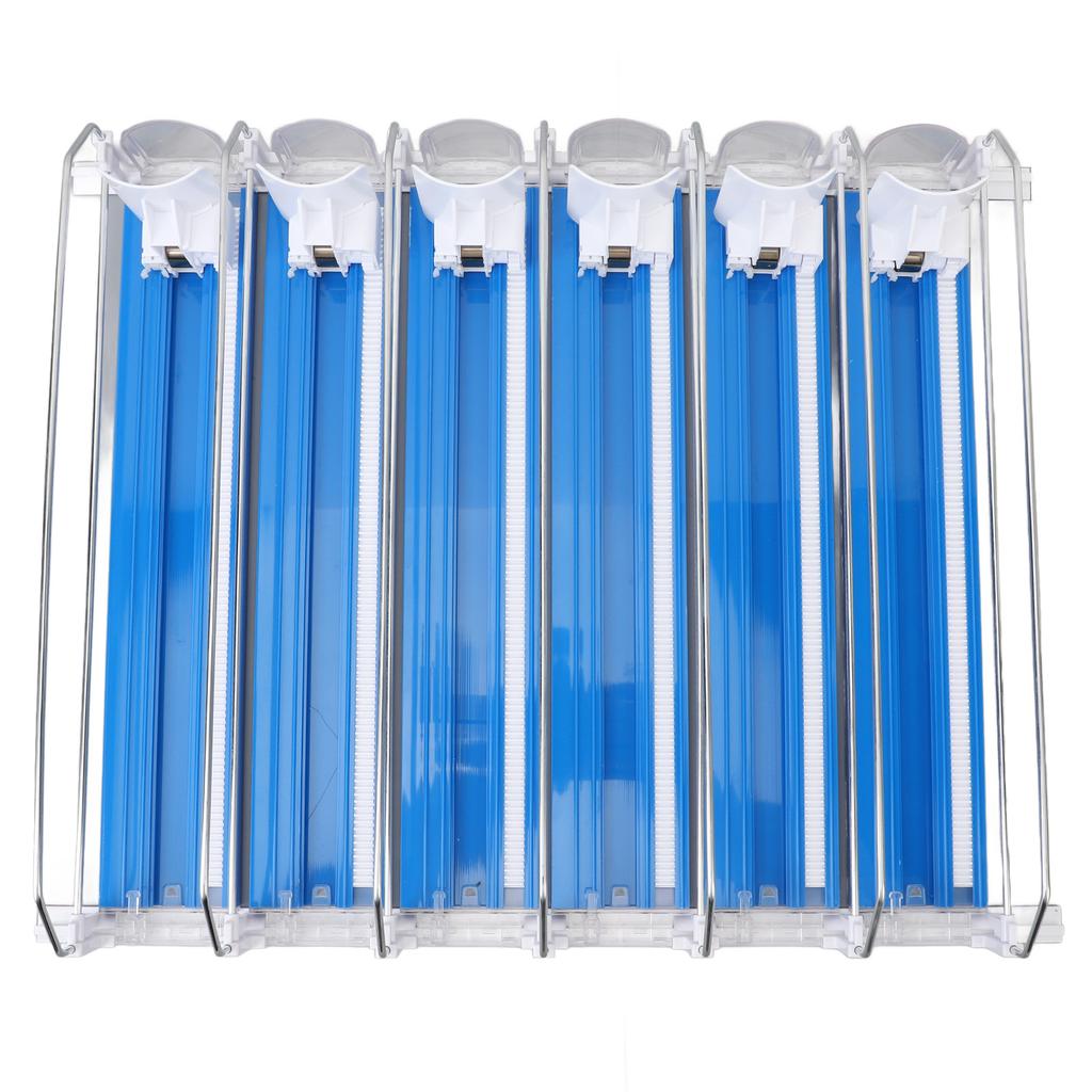 Drink Organizer for Fridge ABS 6 Rows Adjustable Easy Loading Dampening Pusher Glide Soda Can Dispenser for Beer