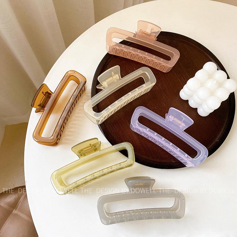 Contemporary Candy Color Oversized Hair Clip For Women Featuring Elegant Geometric Styles