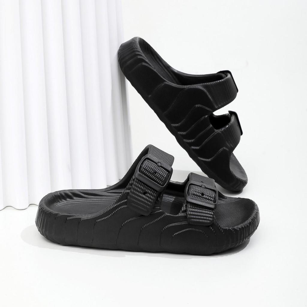 2026 Fashionable Thick-Soled EVA Sandals for Couples - Versatile Indoor/Outdoor Wear in Solid Colors