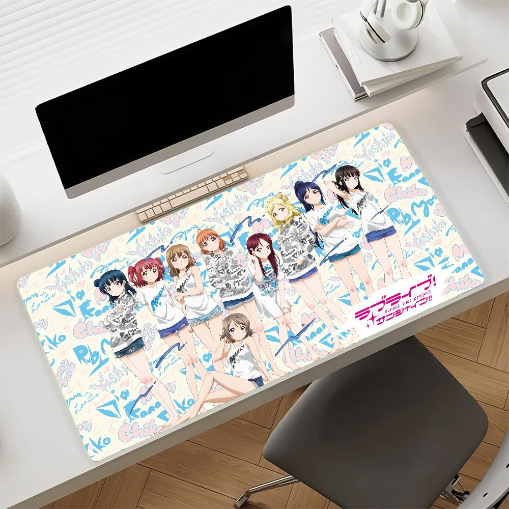 Милый Коврик для Мыши Love Live Sunshine Нескользящая Резиновая Игровая Балансирующая Компьютерная Коврик Декорация Deskmat Ноутбук Офис Большой SBD400x800x2mm