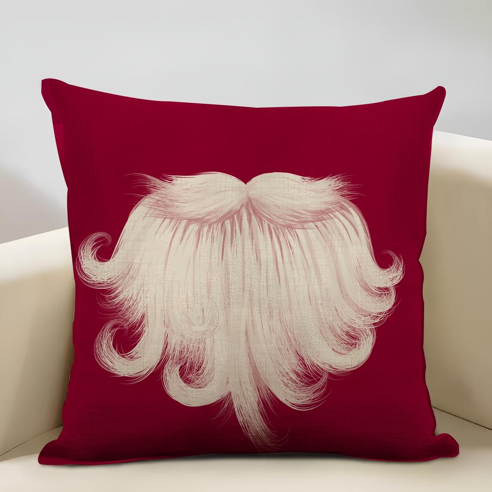 Christmas Elements Cushion Cover Household Decoration Linen Sofa Cushion Cover: Skin-Friendly & Breathable With Invisible Zipper