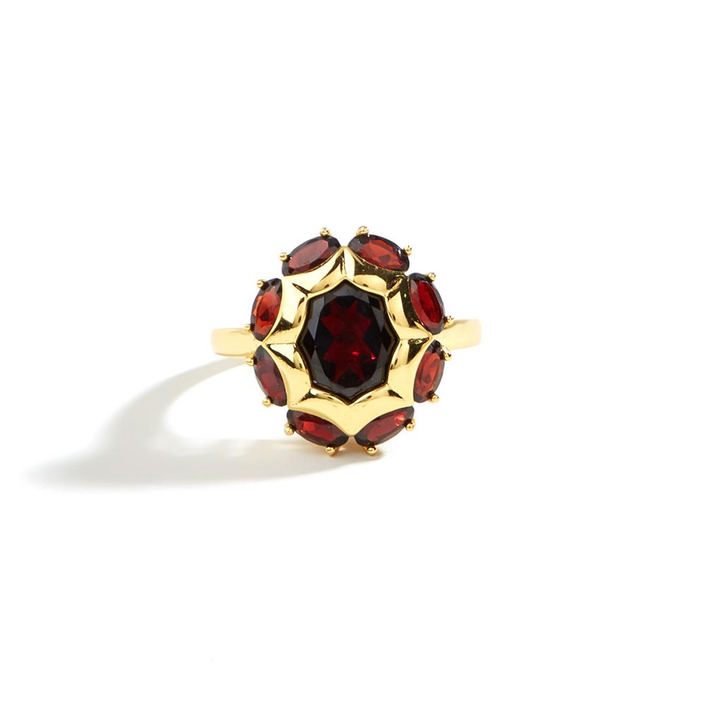 New Jewelry Set Earring Ring Natural Red Garnet Gemstone 925 Sterling Silver Fine Jewelry for Women Wife Mom Nice Wedding Partygift