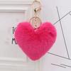 Plush Love Heart Keychain Soft Fluffy Lightweight Girls Car Key Ring Holder Handbag Backpack Decoration Pendant Birthday Gift
