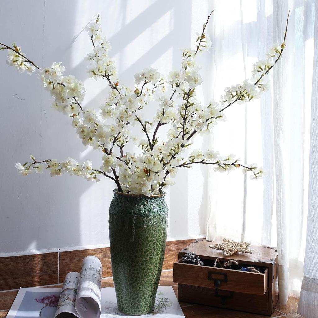 Cherry Blossom Branches Fake Flowers Décor, Artificial Cherry Blossom Tree 40 Inches 4PCS