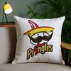 Classic P-Pringles Cushion Cover Plush Fabric Soft Double-Sided Printed Sofa Pillow Case Colorfast Home Decor Gift