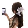 Elegant Purple Lily Flower Hair Claw Clip - Chic, High-End Design for Stunning Updos