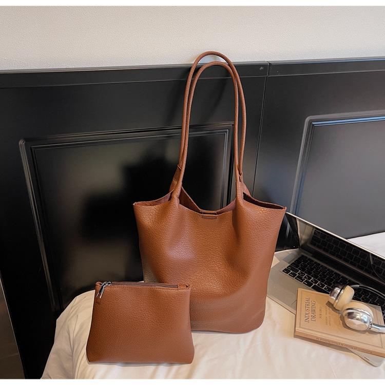 Minimalist style large bag women's 2025 new fashion retro tote bag large capacity casual commuting shoulder armpit bag