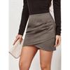 Solid Color Pleated Hip Hugging Skirt Women's Pure Color Ruffle Hip Skirt