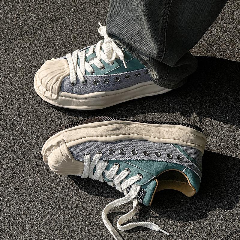 New niche design shell head heightened platform dissolving shoes sports and leisure shoes lace-up board shoes